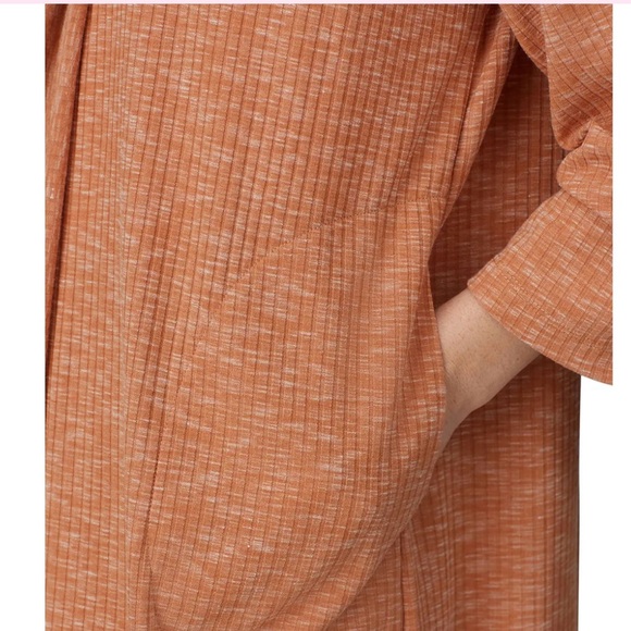 B Collection by Bobeau Ellen Waterfall Ribbed Cardi Orange Ribbed Medium - Picture 6 of 8